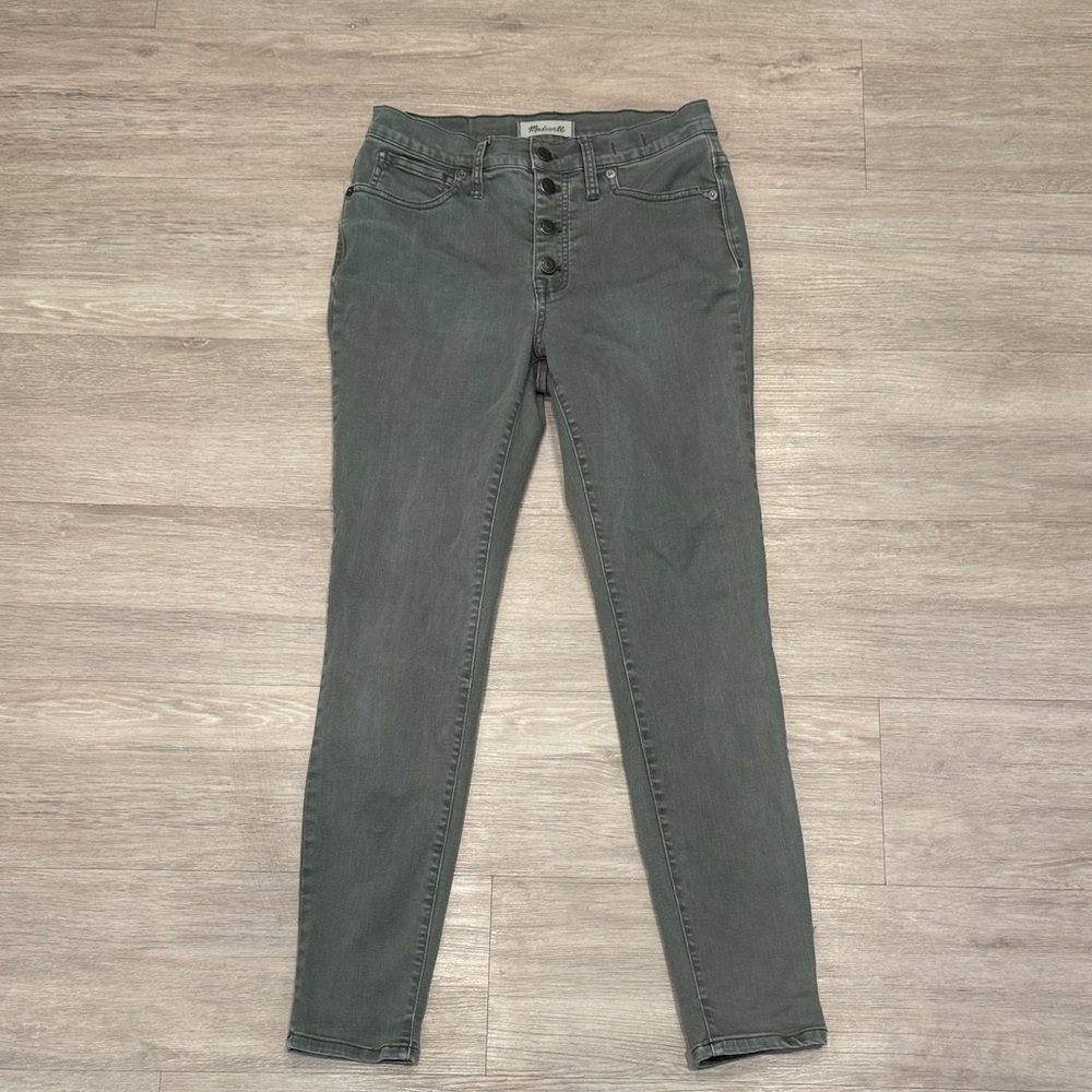 Madewell High-Rise Skinny Jeans in Olive Green